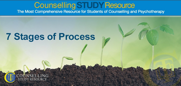 Carl Rogers' Seven Stages of Process are the marked phases which clients or people attempting self-change pass through