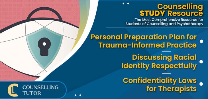 CT-Podcast-Ep311 featured image - Topics Discussed: Personal Preparation Plan for Trauma-Informed Practice – Discussing Racial Identity Respectfully – Confidentiality Laws for Therapists