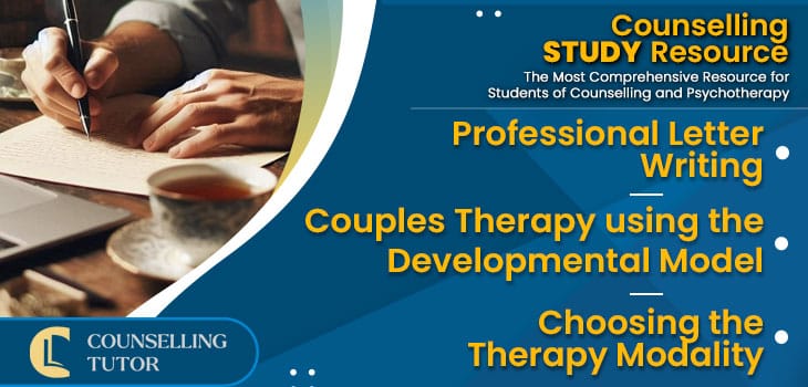 CT-Podcast-Ep328 featured image - Topics Discussed: Professional Letter Writing - Couples Therapy using the Developmental Model - Choosing the Therapy Modality