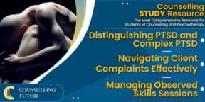 CT-Podcast-Ep329 featured image - Topics Discussed: Distinguishing PTSD and Complex PTSD - Navigating Client Complaints Effectively - Managing Observed Skills Sessions